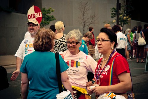 Rep. Frank Hornstein, Rep. Diane Loeffler, Rep. Phyllis Kahn, and Sen. Patricia Torres Ray at Twin Cities Pride.